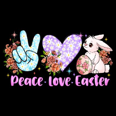 Peace Love Easter Day Gift Easter Egg Floral T-Shirt
