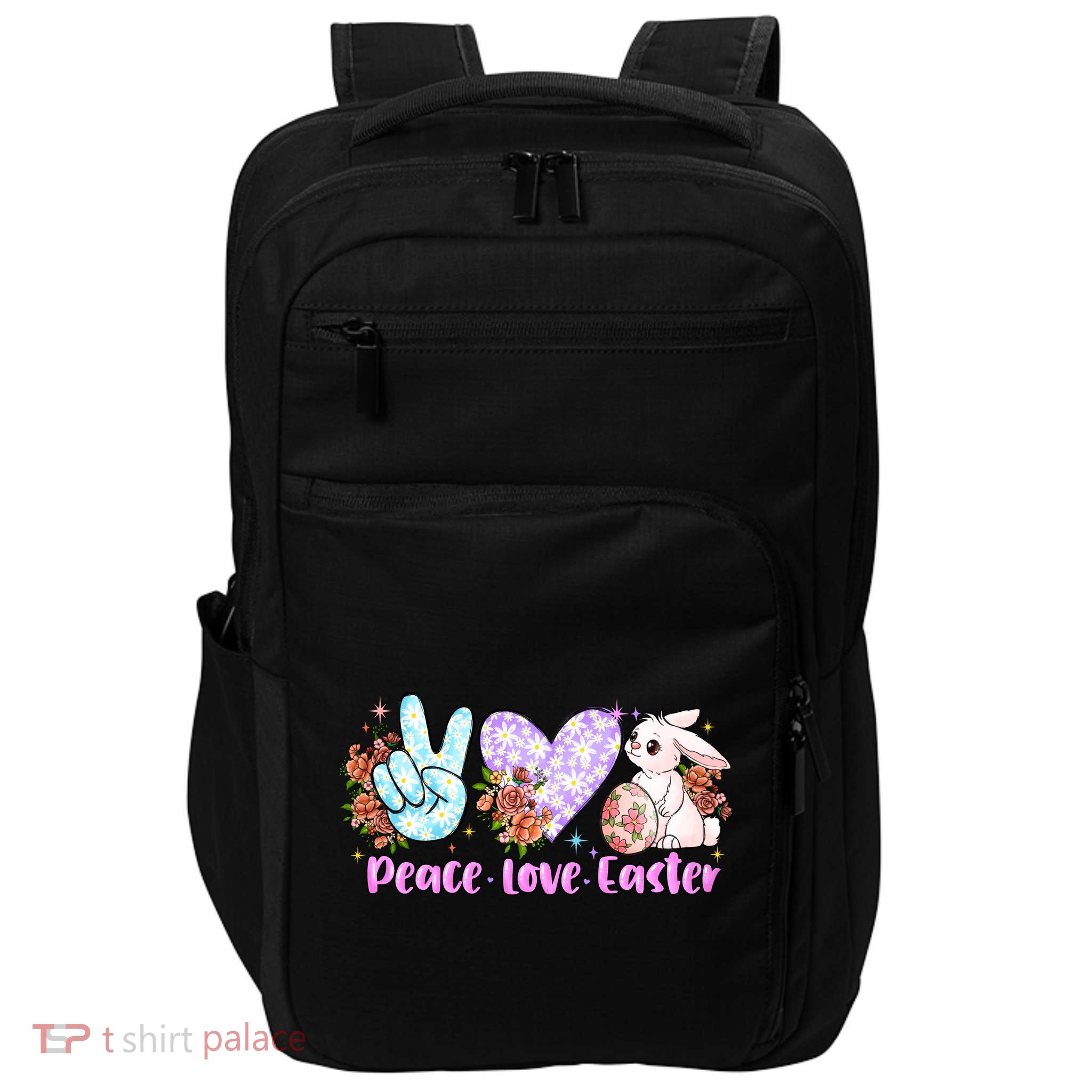 Peace Love Easter Day Gift Easter Egg Floral Impact Tech Backpack