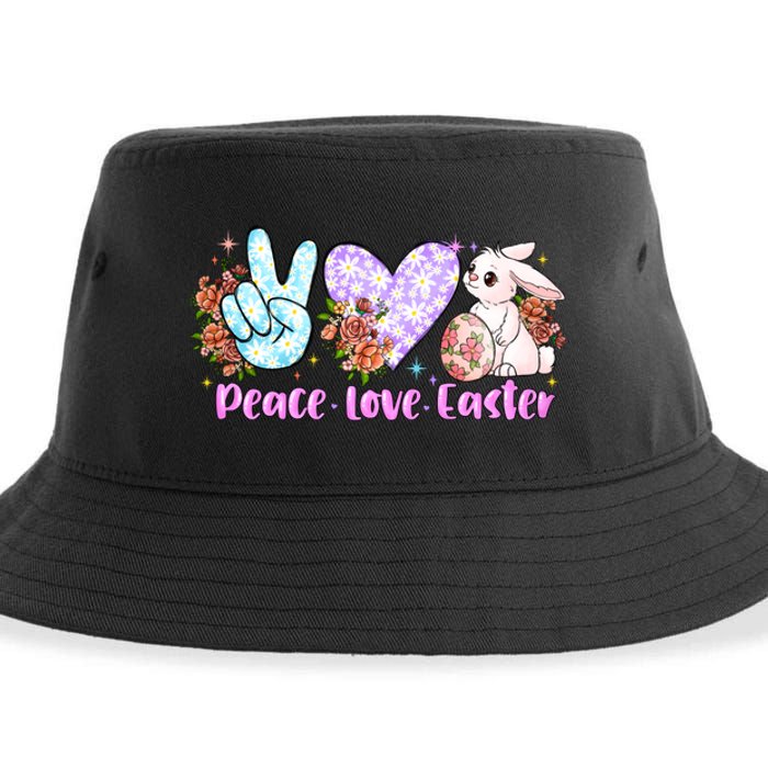 Peace Love Easter Day Gift Easter Egg Floral Sustainable Bucket Hat