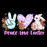 Peace Love Easter Day Gift Easter Egg Floral Button