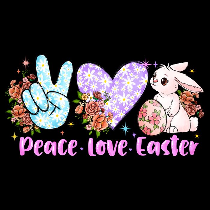 Peace Love Easter Day Gift Easter Egg Floral Button
