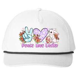 Peace Love Easter Day Gift Easter Egg Floral Snapback Five-Panel Rope Hat