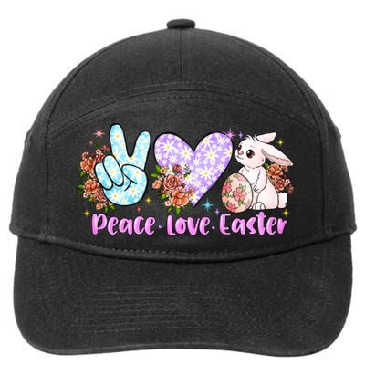 Peace Love Easter Day Gift Easter Egg Floral 7-Panel Snapback Hat