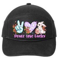 Peace Love Easter Day Gift Easter Egg Floral 7-Panel Snapback Hat