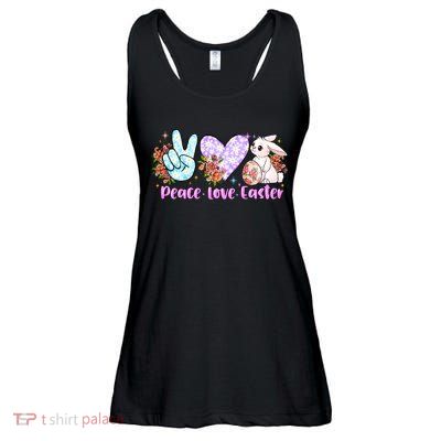 Peace Love Easter Day Gift Easter Egg Floral Ladies Essential Flowy Tank