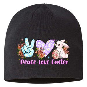 Peace Love Easter Day Gift Easter Egg Floral Sustainable Beanie