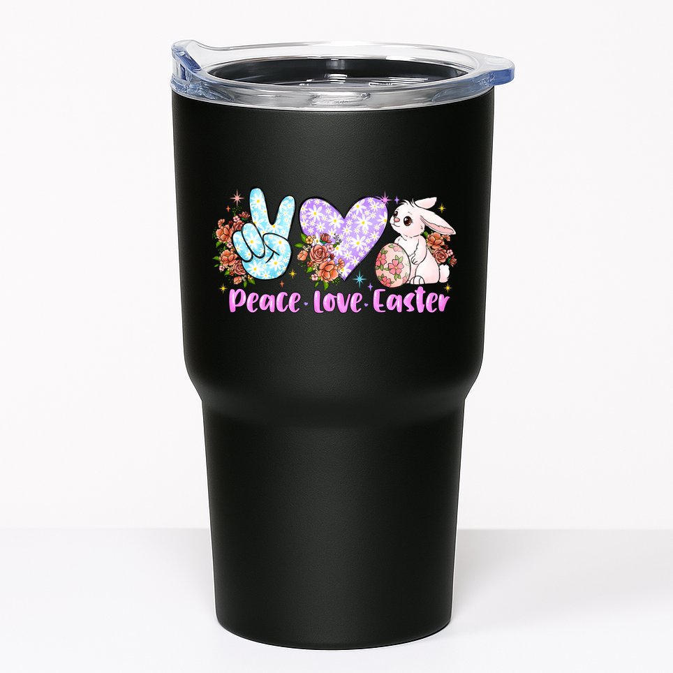 Peace Love Easter Day Gift Easter Egg Floral Tumbler
