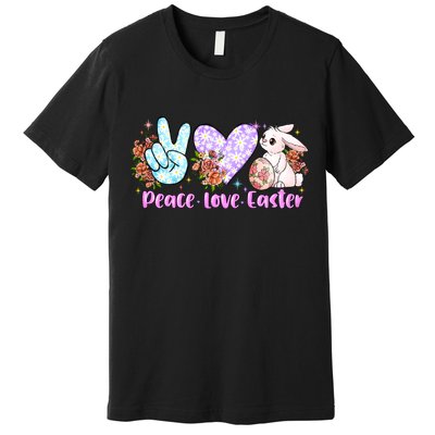 Peace Love Easter Day Gift Easter Egg Floral Premium T-Shirt