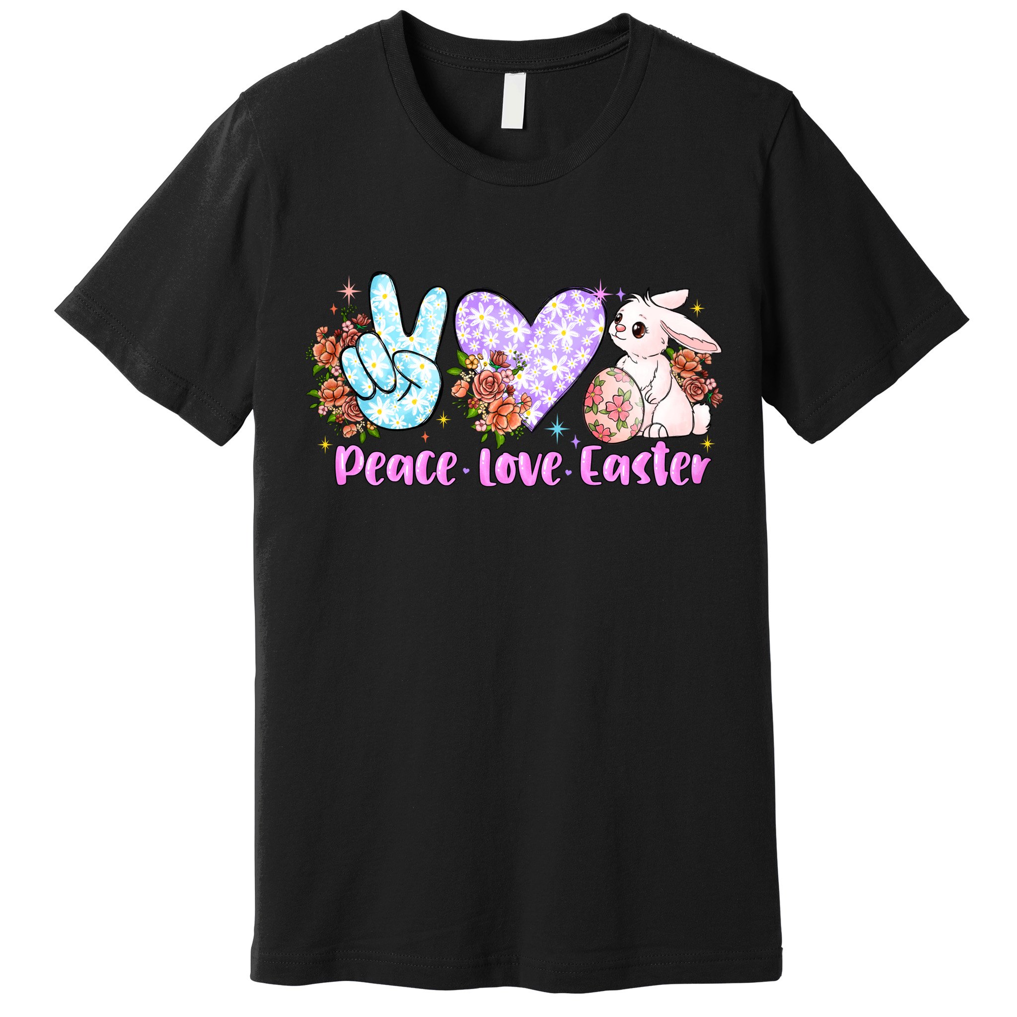 Peace Love Easter Day Gift Easter Egg Floral Premium T-Shirt