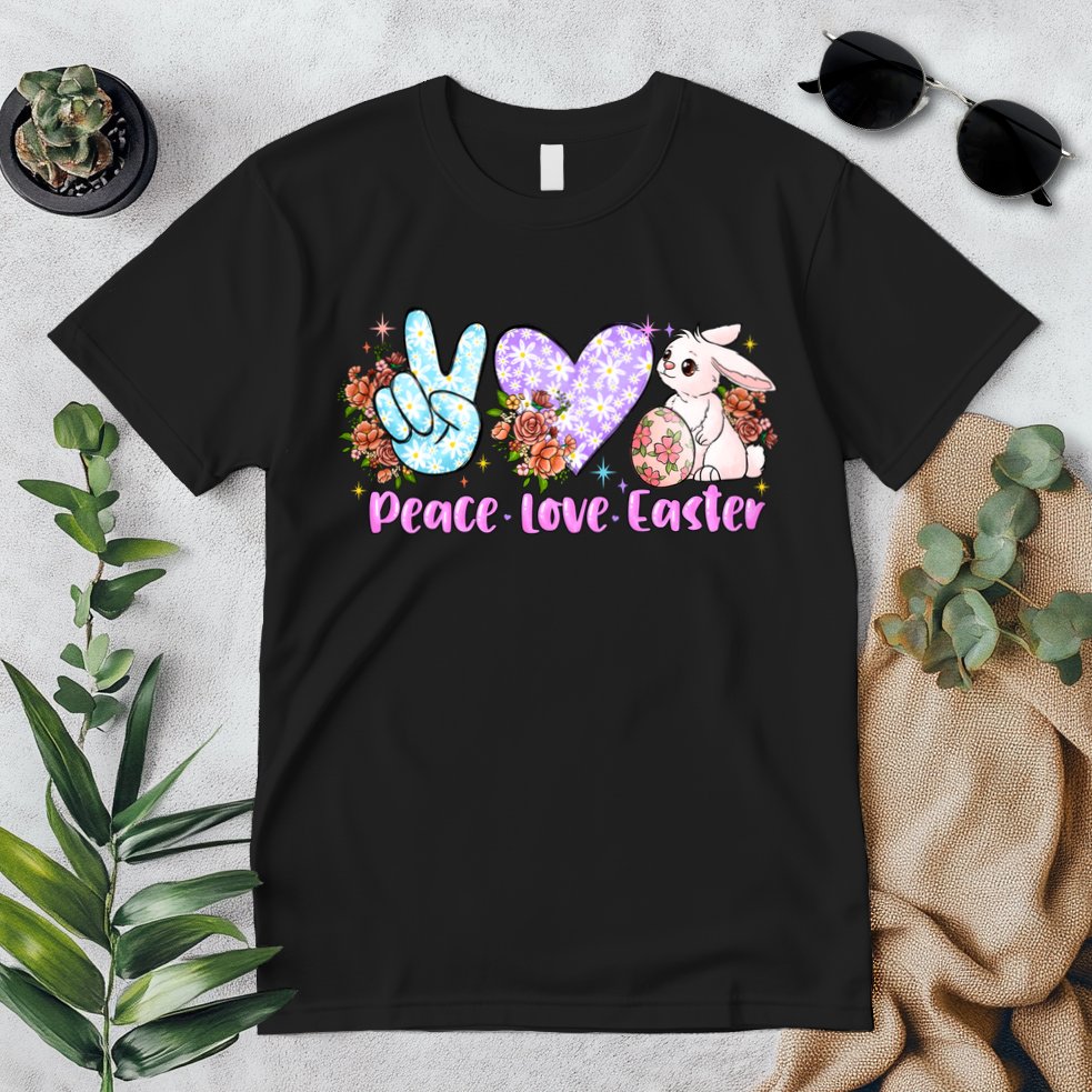 Peace Love Easter Day Gift Easter Egg Floral Premium T-Shirt