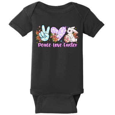 Peace Love Easter Day Gift Easter Egg Floral Baby Bodysuit