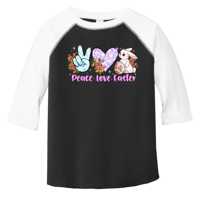 Peace Love Easter Day Gift Easter Egg Floral Toddler Fine Jersey T-Shirt