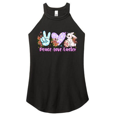 Peace Love Easter Day Gift Easter Egg Floral Women's Perfect Tri Rocker Tank