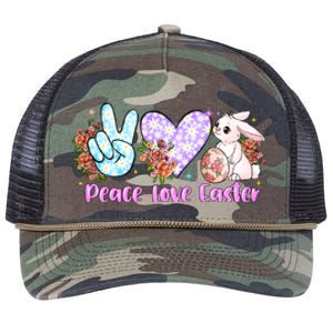 Peace Love Easter Day Gift Easter Egg Floral Retro Rope Trucker Hat Cap