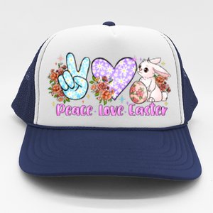 Peace Love Easter Day Gift Easter Egg Floral Trucker Hat