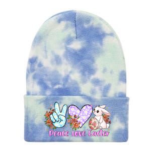 Peace Love Easter Day Gift Easter Egg Floral Tie Dye 12in Knit Beanie