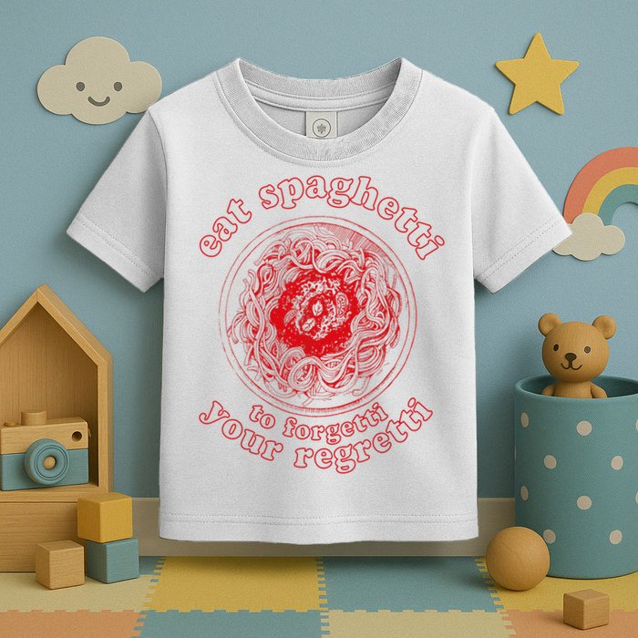Pasta Lover Eat The Spaghetti To Forgetti Your Regretti Toddler T-Shirt