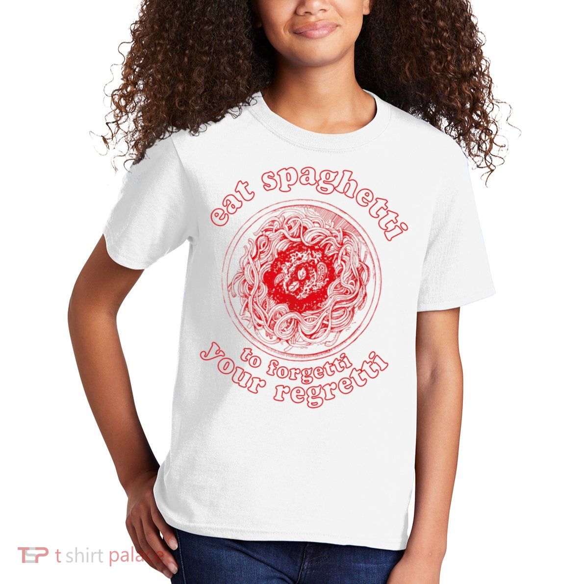 Pasta Lover Eat The Spaghetti To Forgetti Your Regretti Kids T-Shirt