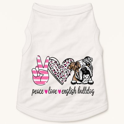 Peace Love English Bulldog Dog Lover Gift Doggie Tank