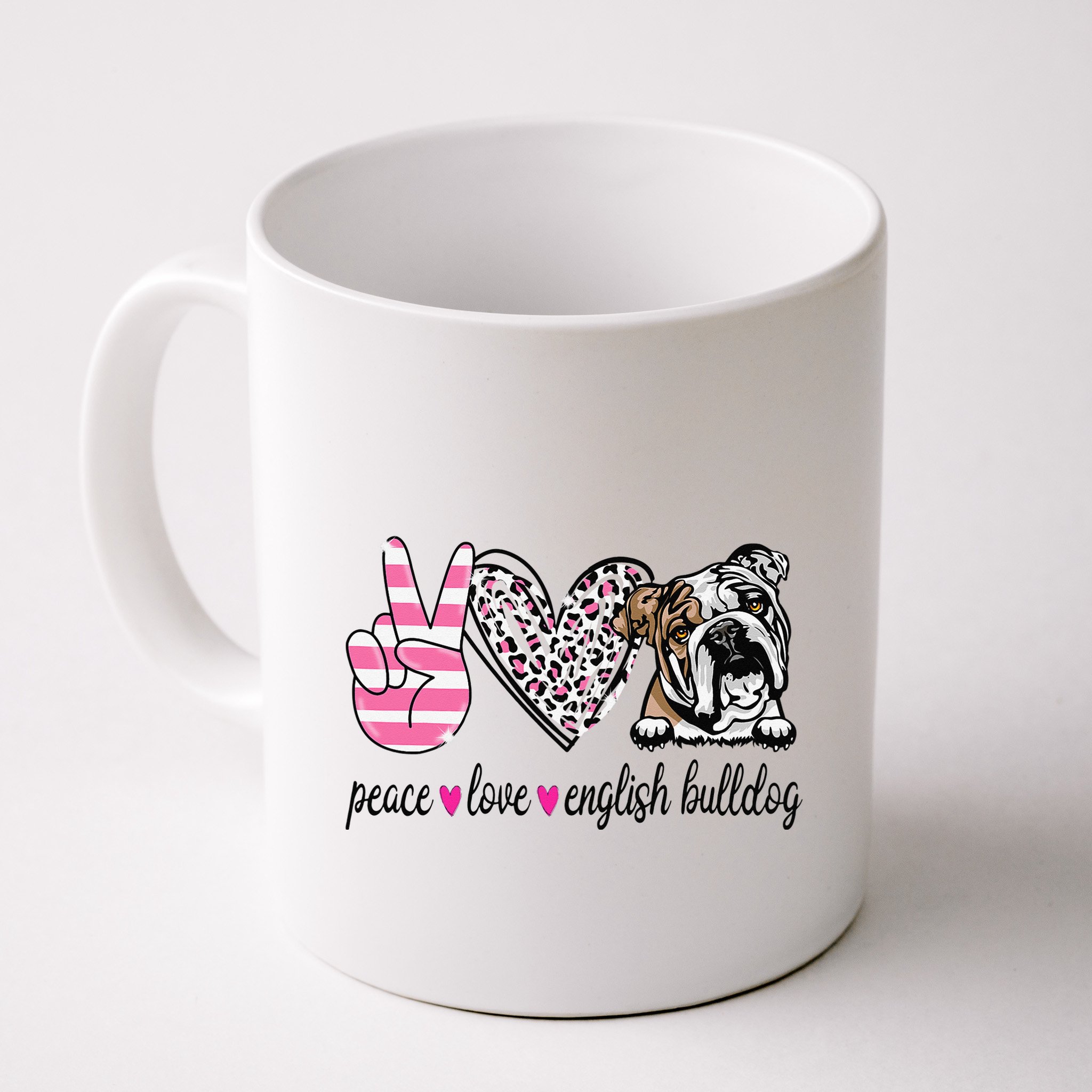 Peace Love English Bulldog Dog Lover Gift Mug