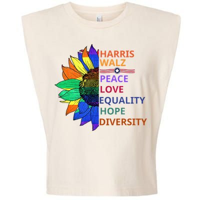 Peace Love Equality Hope Diversity Kamala Harris Waltz 2024 Garment-Dyed Women's Muscle Tee