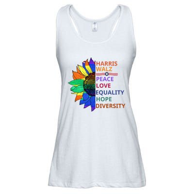 Peace Love Equality Hope Diversity Kamala Harris Waltz 2024 Ladies Essential Flowy Tank