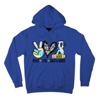 Peace Love Eighth Grade Funny Tie Dye Student Teacher Gift Hoodie