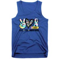 Peace Love Eighth Grade Funny Tie Dye Student Teacher Gift Tank Top