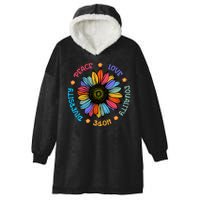 Peace Love Equality Hope Diversity Sunflower 2024 Hooded Wearable Blanket