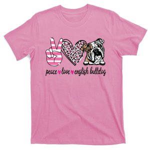 Peace Love English Bulldog Dog Lover Gift T-Shirt