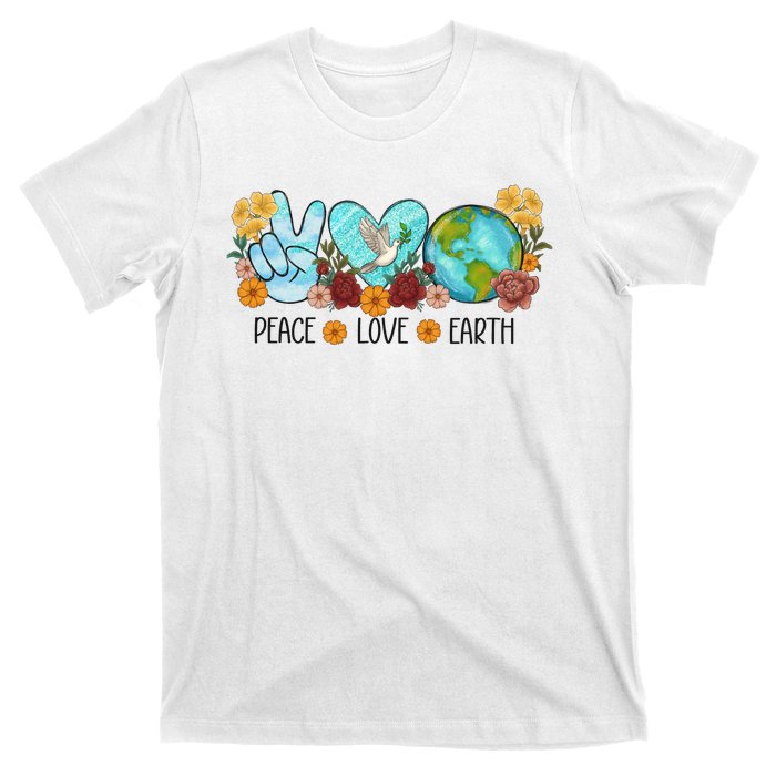 Peace Love Earth Planet Earth Day T-Shirt