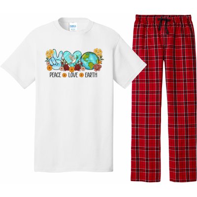 Peace Love Earth Planet Earth Day Pajama Set