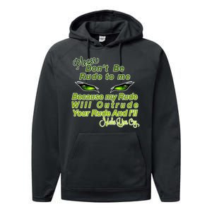 Please Don't Be Rude to Me Cat Eye Performance Fleece Hoodie