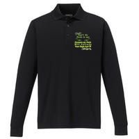 Please Don't Be Rude to Me Cat Eye Performance Long Sleeve Polo