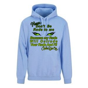 Please Don't Be Rude to Me Cat Eye Unisex Surf Hoodie