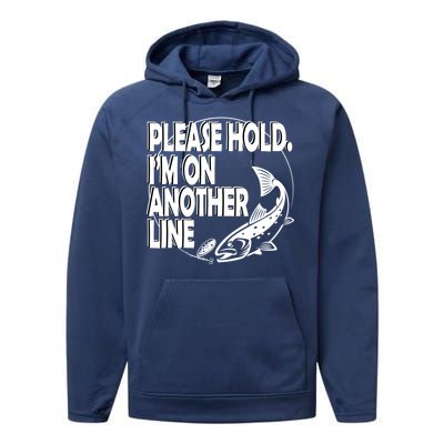 Please Hold I'm On The Other Line Performance Fleece Hoodie