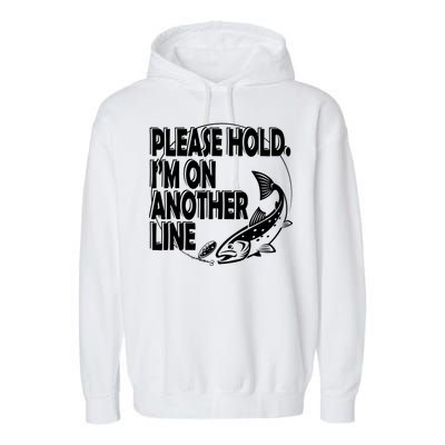 Please Hold I'm On The Other Line Garment-Dyed Fleece Hoodie