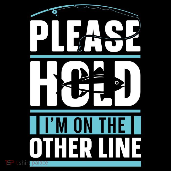 Please Hold I'm On The Other Line Fishing Funny Flexfit Unipanel Trucker Cap