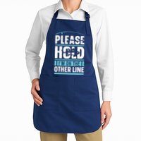 Please Hold I'm On The Other Line Fishing Funny Full-Length Apron With Pockets