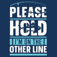 Please Hold I'm On The Other Line Fishing Funny Full-Length Apron With Pockets