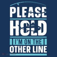 Please Hold I'm On The Other Line Fishing Funny Premium T-Shirt