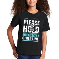 Please Hold I'm On The Other Line Fishing Funny Kids T-Shirt