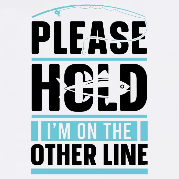 Please Hold I'm On The Other Line Fishing Funny Garment-Dyed Sweatshirt