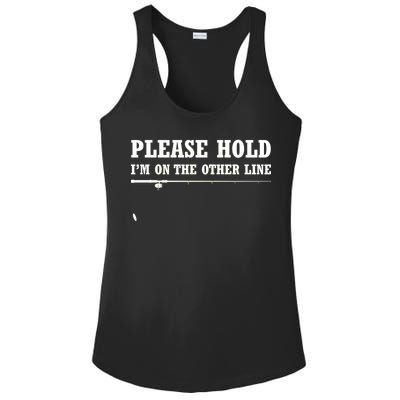 Please Hold I'm On The Other Line Funny Ladies PosiCharge Competitor Racerback Tank