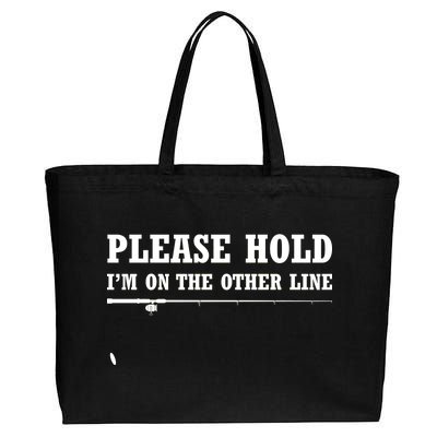 Please Hold I'm On The Other Line Funny Cotton Canvas Jumbo Tote