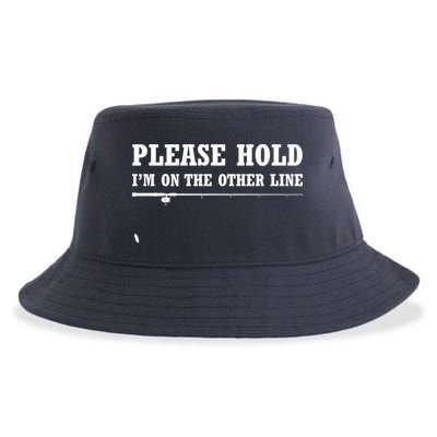 Please Hold I'm On The Other Line Funny Sustainable Bucket Hat