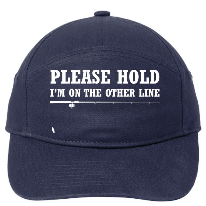 Please Hold I'm On The Other Line Funny 7-Panel Snapback Hat