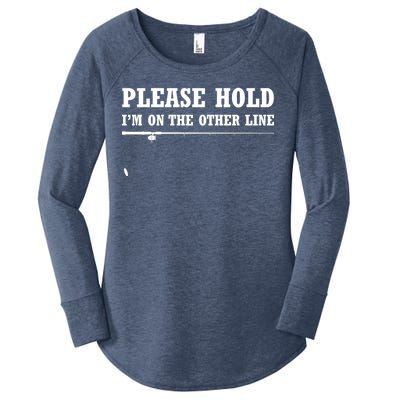 Please Hold I'm On The Other Line Funny Women's Perfect Tri Tunic Long Sleeve Shirt