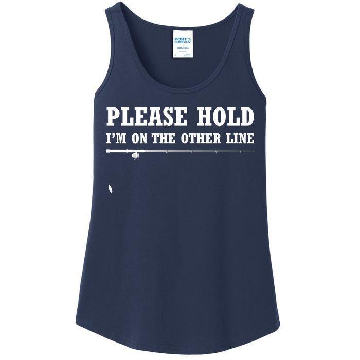 Please Hold I'm On The Other Line Funny Ladies Essential Tank