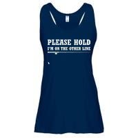 Please Hold I'm On The Other Line Funny Ladies Essential Flowy Tank